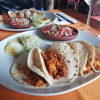 Vegan tacos, pre-assembly! Highly recommend these at Le Campane in Oaxaca
