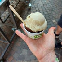 Banana and dark chocolate ice cream at Hof Eis in Freiberg