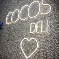 Neon lights  at Cocos Deli in Mallorca