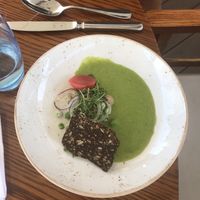 Green pea gazpacho  at Restaurang Sand in Bastad