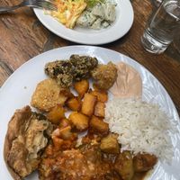 Salat buffet, curry, fried veggies, lasagne  at Bocca Dolce in Western Cape