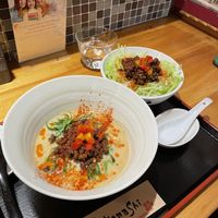 Tantanmen and Soymeat rice bowl  at Vegan Ramen Towzen in Kyoto