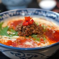 Tantan style ramen with cream broth and chilies  at Vegan Ramen Towzen in Kyoto