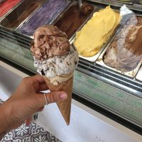 Cookies, donut and peanut butter flavours!   at Veganista Ice Cream III in Vienna