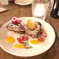 Chocolate layered cake  at Fusca  in Warwick