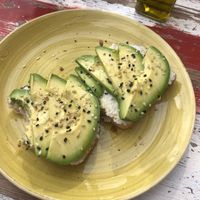Tostada queso vegano y aguacate at Blat Picat in Formentera
