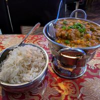 mixed vegetable curry and basmati rice at Jyoti Restaurant - Nogosan in Seoul