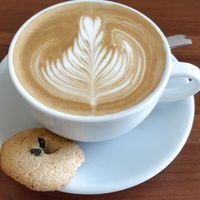 Cafe latte at Coco&Co in Vientiane