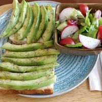 Avo toast, with side salad at Coco&Co in Vientiane