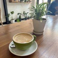 Flat white with almond milk  at Coco&Co in Vientiane
