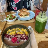 Panini and smoothie  at Coco&Co in Vientiane