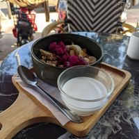 Granola with dragonfruit & banana at Coco&Co in Vientiane