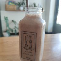 Banana choco smoothie with plant-based milk at Coco&Co in Vientiane