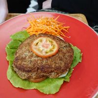 Vegan 'burger' at Coco&Co in Vientiane