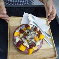 Mixed berry smoothie bowl at Coco&Co in Vientiane