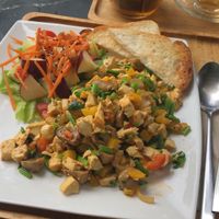 Scramble tofu at Coco&Co in Vientiane