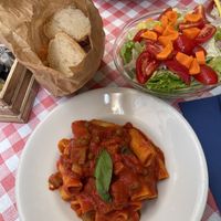 Rigatoni with vegan ragu   at Tandem in Naples