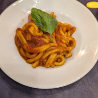 Fussili with vegan ragu at Tandem in Naples