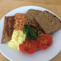 Full monty vegan breakfast at Cafe Gratitude in Hastings