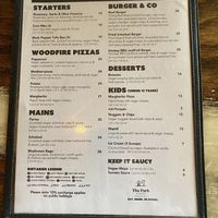 Plant based menu  at The Park in Werribee