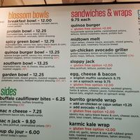 The menu at Blossom du Jour - Columbus Circle in New York City