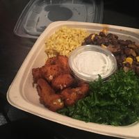 Cauliflower wings and bean salad  at Blossom du Jour - Columbus Circle in New York City