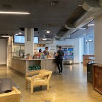 Comfy seating at Juice Press - Equinox High Line in New York City