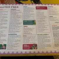 Menu - GLUTEN FREE at Lounges - Nautico Lounge in Weymouth