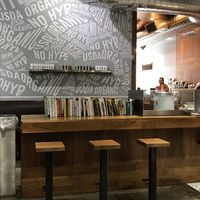 they even have a library ?  at Juice Press -  Murray St in New York City