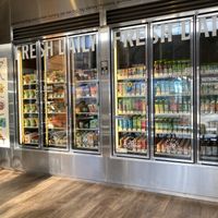 Fridge with items at Juice Press - West Village in New York City