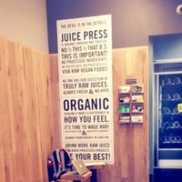 Silly slogan  at Juice Press in Chestnut Hill