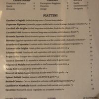 Veg options clearly labelled at Germano's Piattini in Baltimore