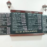 Menu at Cacao y Mas Cacao in Bogota