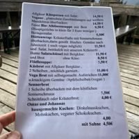 Speisekarte   at Huendeleskopfhuette in Pfronten-kappel