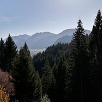 The view from the terrace at Huendeleskopfhuette in Pfronten-kappel