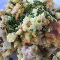 Vegane Kässpatzen at Huendeleskopfhuette in Pfronten-kappel