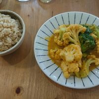 Cauliflower in cashew sauce with organic brown rice. at Flourish 元禾食堂 - Yuán Hé ShíTáng in Taipei