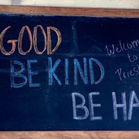Love their sign on the deck.  at Priest Station Cafe in Big Oak Flat