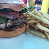 Vegan Burger at Priest Station Cafe in Big Oak Flat