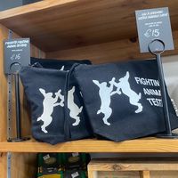 Fighting animal testing bag  at LUSH in Nancy