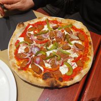 Vegan piquante: seitan chorizo and soy cream at Le London in Calais