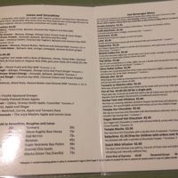 Drinks menu at Cafe Temple in Galway