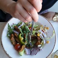 Vegan chicken salad at La Famiglia in Gavle