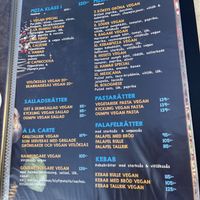 The vegan menu!  at La Famiglia in Gavle