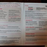 Menu at Zizzi in Chislehurst