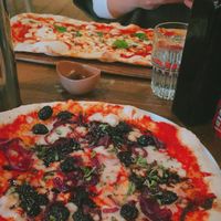 Vegan pizza (front pizza) at Zizzi - Aberdeen in Aberdeen