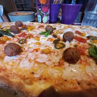 Harissa meatball pizza at Zizzi in Beckenham