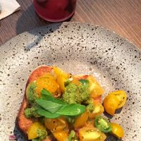 Tomato and Basil Bruschetta  at Zizzi in Bishops Stortford
