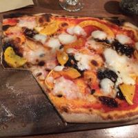 Vegan Rustica Margherita pizza with butternut squash, pine nuts and caramelised balsamic onions. Yum! at Zizzi - Clifton Village in Bristol