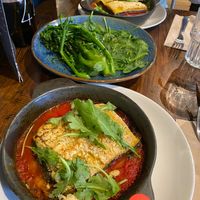 rainbow lasagne with greens on the side at Zizzi - Bene't St in Cambridge